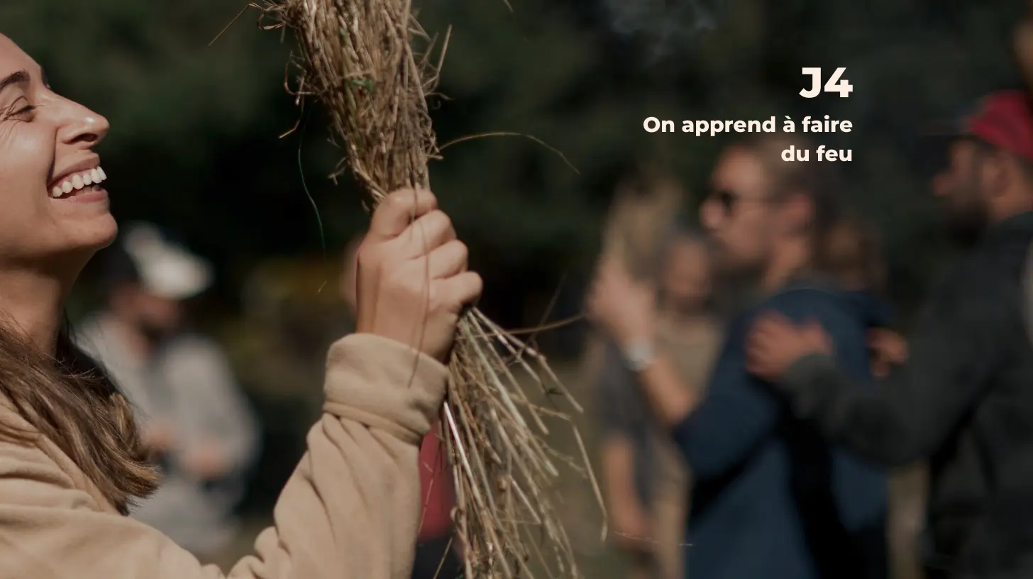 atelier survie douce avec Denis Tribaudeau pour apprendre à faire du feu