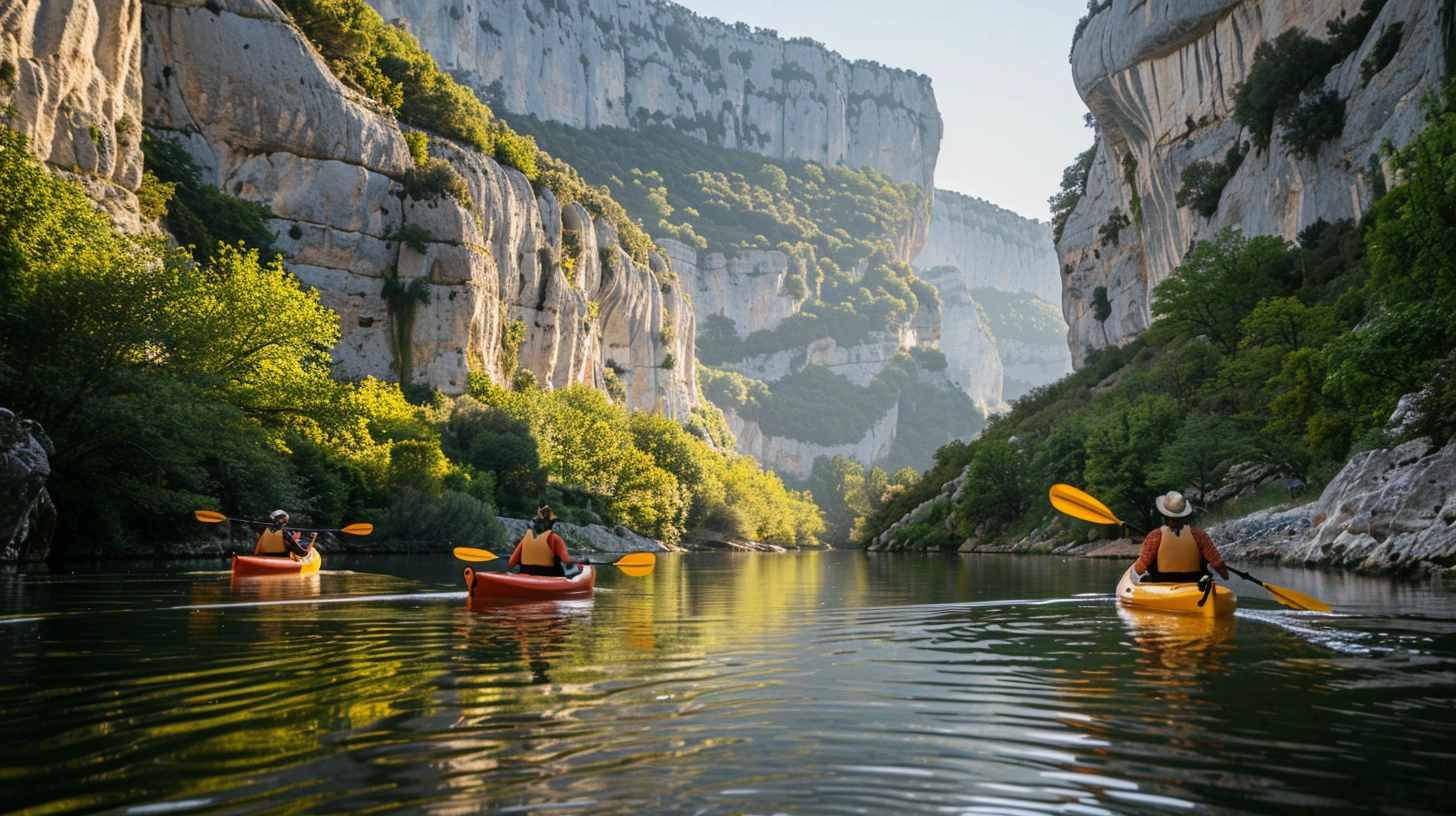Faire du canoë en course d'orientation sur l'Ardèche